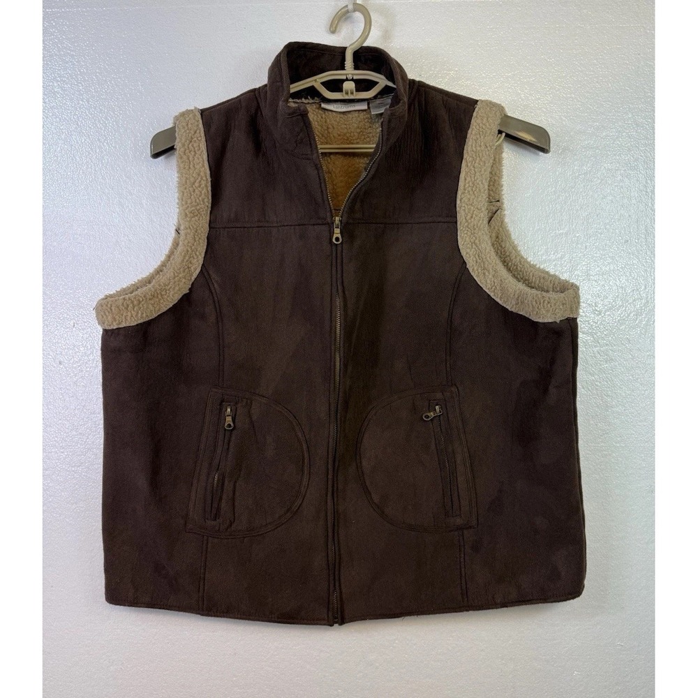 Trantrums Vest Suede Shepra Womens Sz XXL Brown Causal Hipster Outdoor‎ Boho